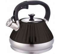 Чайник Kamille Whistling Kettle Marshmallow 3л из нержавеющей стали со свистком, черный