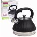 Чайник Kamille Whistling Kettle Marshmallow 3л из нержавеющей стали со свистком, черный