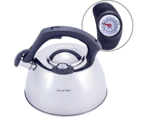 Чайник Kamille Whistling Kettle Thermo 3л з нержавіючої сталі зі свистком і термометром Чайник Kamille Whistling Kettle Thermo 3л з нержавіючої сталі зі свистком і термометром