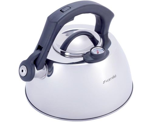 Чайник Kamille Whistling Kettle Thermo 3л з нержавіючої сталі зі свистком і термометром Чайник Kamille Whistling Kettle Thermo 3л з нержавіючої сталі зі свистком і термометром
