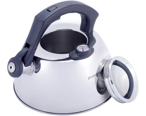 Чайник Kamille Whistling Kettle Thermo 3л з нержавіючої сталі зі свистком і термометром Чайник Kamille Whistling Kettle Thermo 3л з нержавіючої сталі зі свистком і термометром