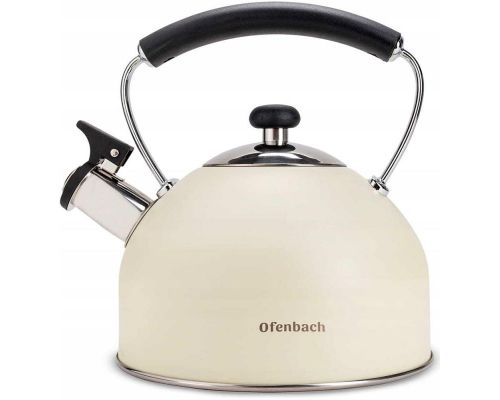 Чайник Ofenbach 2.2л нержавеющая сталь со свистком, бежевый матовый