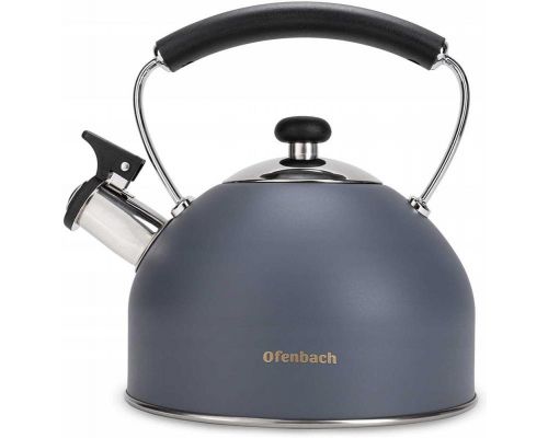 Чайник Ofenbach 2.2л нержавеющая сталь со свистком, серый матовый