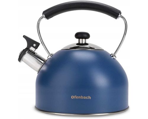 Чайник Ofenbach 2.2л нержавеющая сталь со свистком, синий матовый