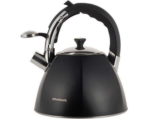 Чайник Ofenbach Augsburg Black 3.2л со свистком, нержавеющая сталь, черный