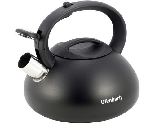 Чайник Ofenbach Happy Kettle 2.5л из нержавеющей стали со свистком, черный матовый Чайник Ofenbach Happy Kettle 2.5л из нержавеющей стали со свистком, черный матовый