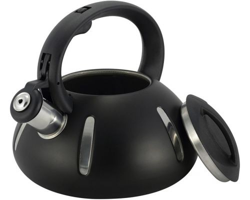 Чайник Ofenbach Happy Kettle 2л з нержавіючої сталі зі свистком, чорний матовий Чайник Ofenbach Happy Kettle 2л з нержавіючої сталі зі свистком, чорний матовий