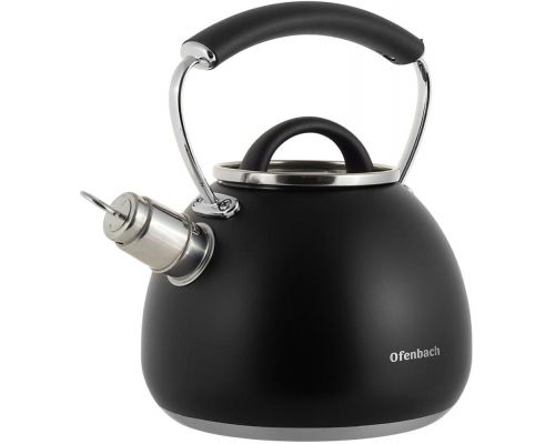 Чайник Ofenbach Magic Kettle 2.5л со свистком и стеклянной крышкой, черный