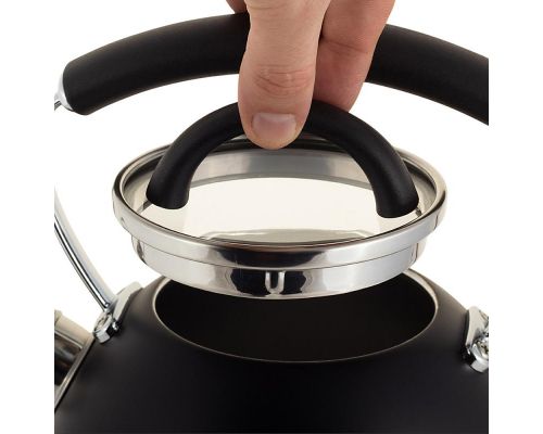 Чайник Ofenbach Magic Kettle 2.5л со свистком и стеклянной крышкой, черный