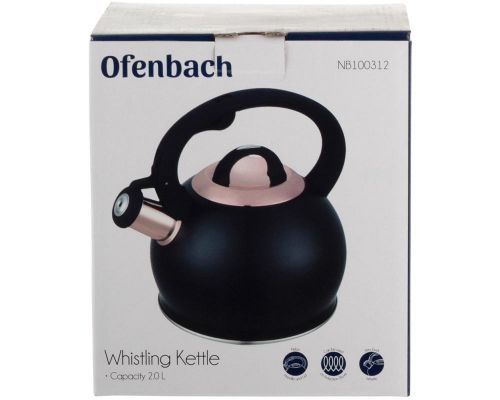 Чайник Ofenbach Rose 2л нержавеющая сталь, со свистком