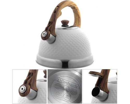 Чайник Ofenbach Whistling Kettle White 2.7л нержавеющая сталь со свистком, белый