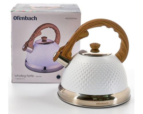 Чайник Ofenbach Whistling Kettle White 2.7л нержавеющая сталь со свистком, белый