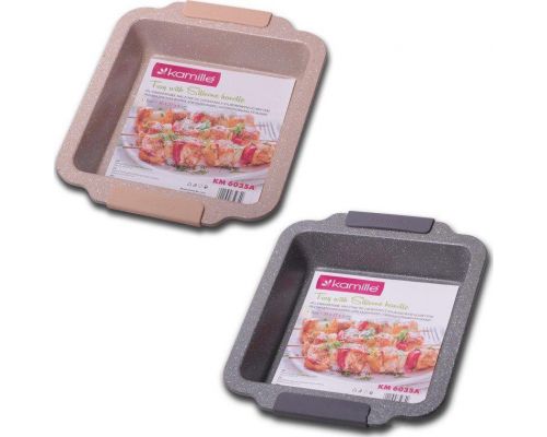 Форма для выпечки Kamille Marble 30.3х26.7х6см с силиконовыми ручками Форма для выпечки Kamille Marble 30.3х26.7х6см с силиконовыми ручками