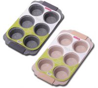 Форма для выпечки кексов Kamille Marble 30х18см, 6 ячеек