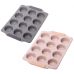 Форма для выпечки кексов Kamille Marble 38х26см, 12 ячеек