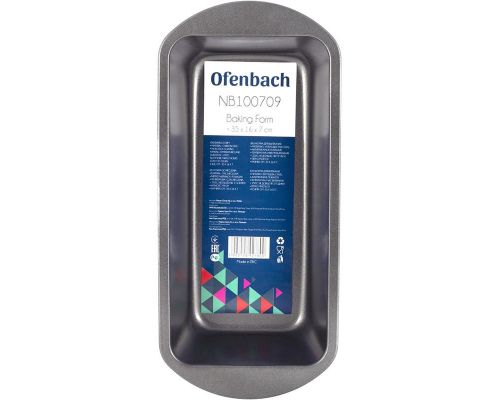 Форма для выпечки Ofenbach Baking Form 35х16х7.5см с антипригарным покрытием, прямоугольная Форма для выпечки Ofenbach Baking Form 35х16х7.5см с антипригарным покрытием, прямоугольная