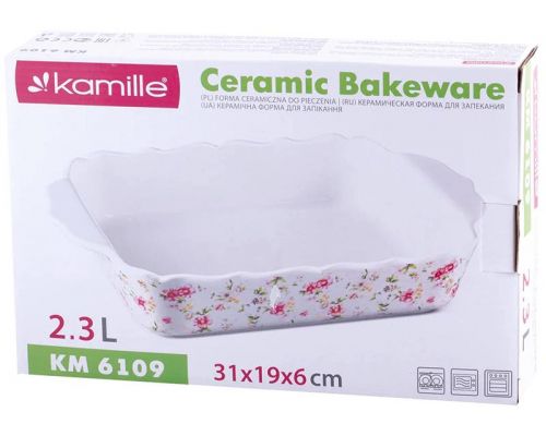 Форма для запекания Kamille Mirlinda 30.5х19х6см керамическая Форма для запекания Kamille Mirlinda 30.5х19х6см керамическая