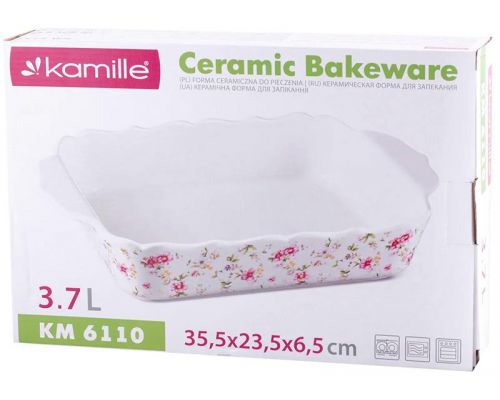 Форма для запекания Kamille Mirlinda 39.5х26х6.5см керамическая Форма для запекания Kamille Mirlinda 39.5х26х6.5см керамическая
