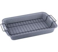 Деко Kamille Marble для випічки 37.5х26х5см з решіткою для гриля