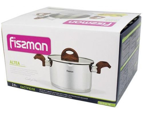 Кастрюля Fissman Altea 2.5л с мерной шкалой и крышкой-дуршлаг Кастрюля Fissman Altea 2.5л с мерной шкалой и крышкой-дуршлаг