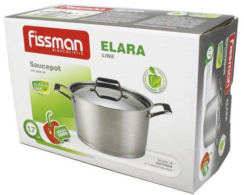 Кастрюля Fissman Elara 1.7л со стальной крышкой Кастрюля Fissman Elara 1.7л со стальной крышкой