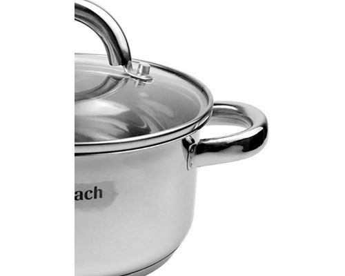 Кастрюля индукционная Ofenbach Casserole из нержавеющей стали 1.5л со стеклянной крышкой