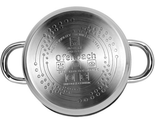 Кастрюля индукционная Ofenbach Casserole из нержавеющей стали 1.5л со стеклянной крышкой