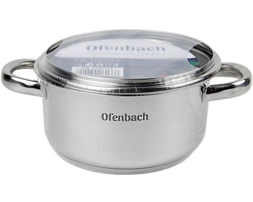 Кастрюля индукционная Ofenbach Casserole из нержавеющей стали 1.5л со стеклянной крышкой