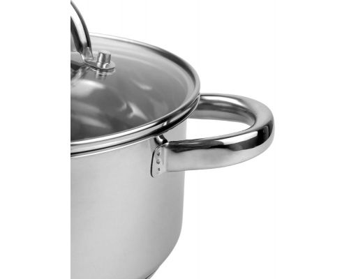 Кастрюля индукционная Ofenbach Casserole из нержавеющей стали 2л со стеклянной крышкой