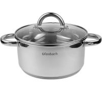 Кастрюля индукционная Ofenbach Casserole из нержавеющей стали 3л со стеклянной крышкой