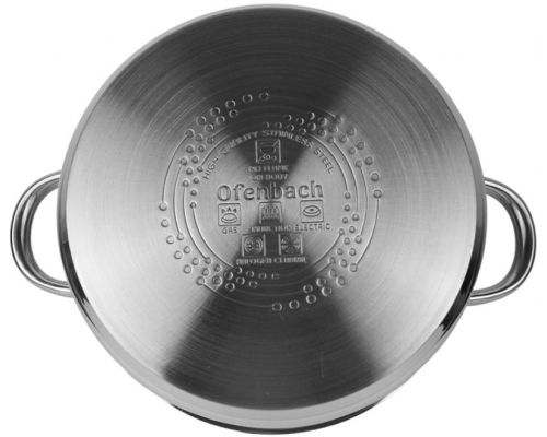 Кастрюля индукционная Ofenbach Casserole из нержавеющей стали 5.5л со стеклянной крышкой