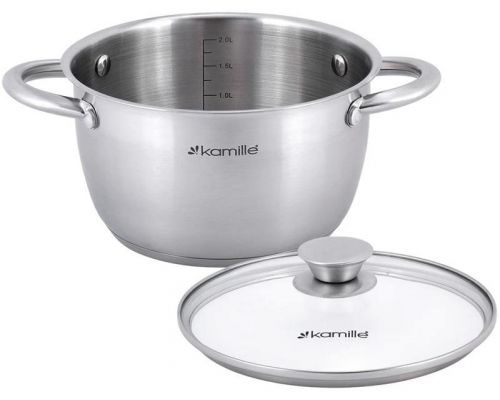 Кастрюля Kamille Gladys 1.5л из нержавеющей стали, с мерной шкалой Кастрюля Kamille Gladys 1.5л из нержавеющей стали, с мерной шкалой
