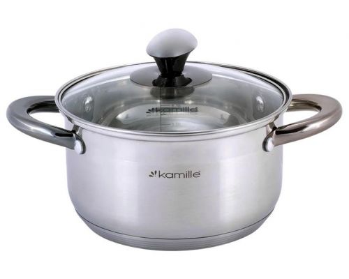 Кастрюля Kamille Groningen 4.5л из нержавеющей стали с 5-слойным индукционным дном Кастрюля Kamille Groningen 4.5л из нержавеющей стали с 5-слойным индукционным дном
