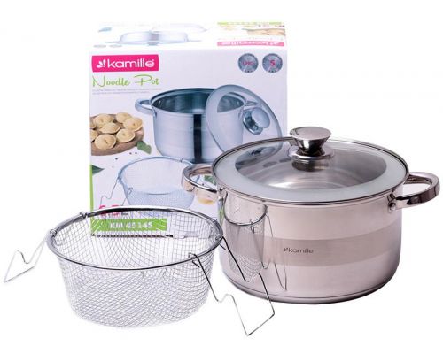 Каструля Kamille Springfield 6.5л з нержавіючої сталі, з пароваркою Каструля Kamille Springfield 6.5л з нержавіючої сталі, з пароваркою