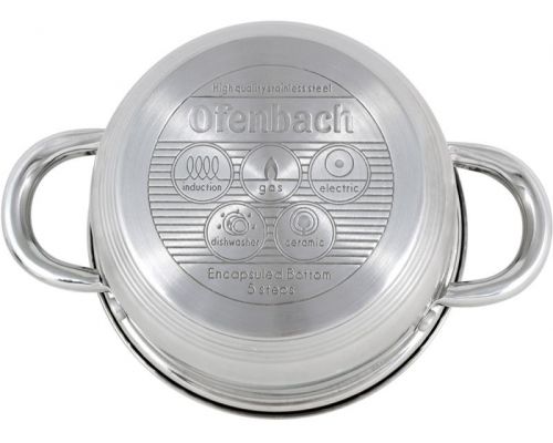 Кастрюля Ofenbach Casserole из нержавеющей стали 1100мл со стеклянной крышкой