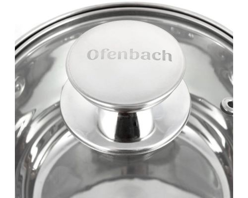 Кастрюля Ofenbach Casserole из нержавеющей стали 2400мл со стеклянной крышкой