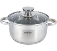 Кастрюля Ofenbach Casserole из нержавеющей стали 3400мл со стеклянной крышкой