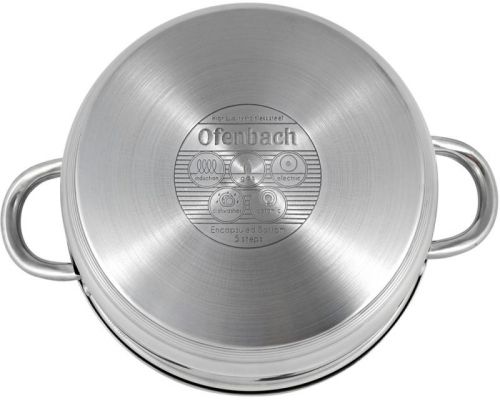 Кастрюля Ofenbach Casserole из нержавеющей стали 3400мл со стеклянной крышкой