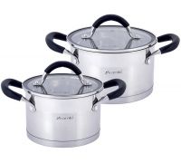 Набор 2 кастрюли Kamille Marsaili 2л и 2.7л с силиконовыми ручками
