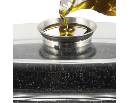 Гусятниця Kamille Roastery 5,5 л з мармуровим антипригарним покриттям і аромо-кришкою