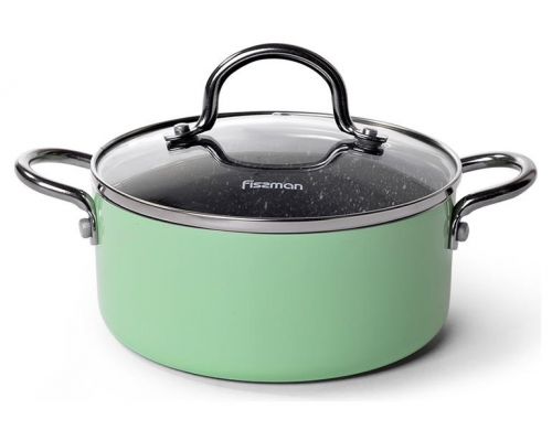 Каструля Fissman Mini Chef Green 1.3л з антипригарним покриттям Каструля Fissman Mini Chef Green 1.3л з антипригарним покриттям