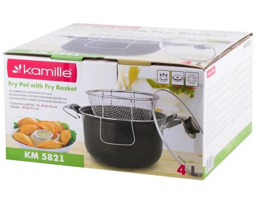 Кастрюля-фритюрница Kamille Lexine Ø24см (4л) Кастрюля-фритюрница Kamille Lexine Ø24см (4л)