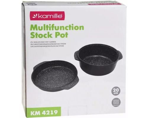 Кастрюля-гриль двойная Kamille 2.5л Ø20см с антипригарным покрытием