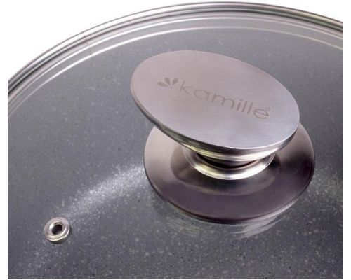 Кастрюля Kamille Landes Grey 10л с литыми алюминиевыми ручками Кастрюля Kamille Landes Grey 10л с литыми алюминиевыми ручками