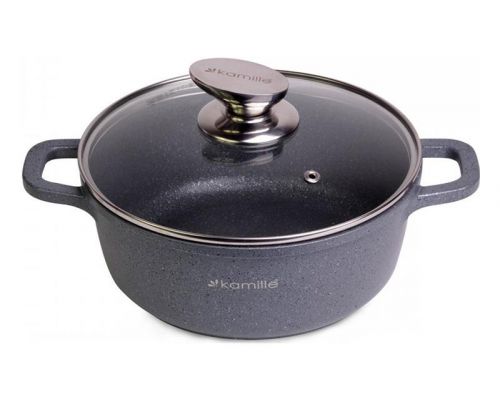 Каструля Kamille Landes Grey 2.3л з литими алюмінієвими ручками