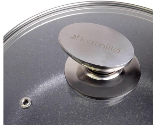 Каструля Kamille Landes Grey 2.3л з литими алюмінієвими ручками