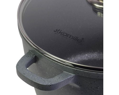Кастрюля Kamille Landes Grey 6.2л с литыми алюминиевыми ручками Кастрюля Kamille Landes Grey 6.2л с литыми алюминиевыми ручками