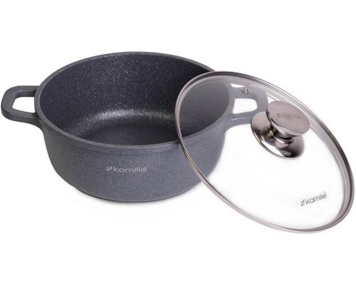 Кастрюля Kamille Landes Grey 6.5л с литыми алюминиевыми ручками