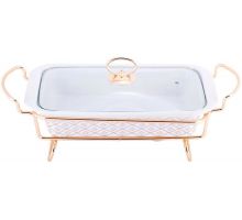 Мармит Kamille Food Warmer "In Gold" керамическая форма 2.5л, 36.5см с подогревом