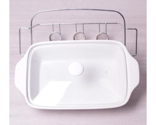 Мармит Kamille Food Warmer керамическая форма 2.4л 33см с подогревом